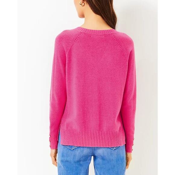 Lilly Pulitzer NWT Kaycee Sweater V Neck Pullover Raglan Sleeve Pink Size Large - Picture 2 of 15